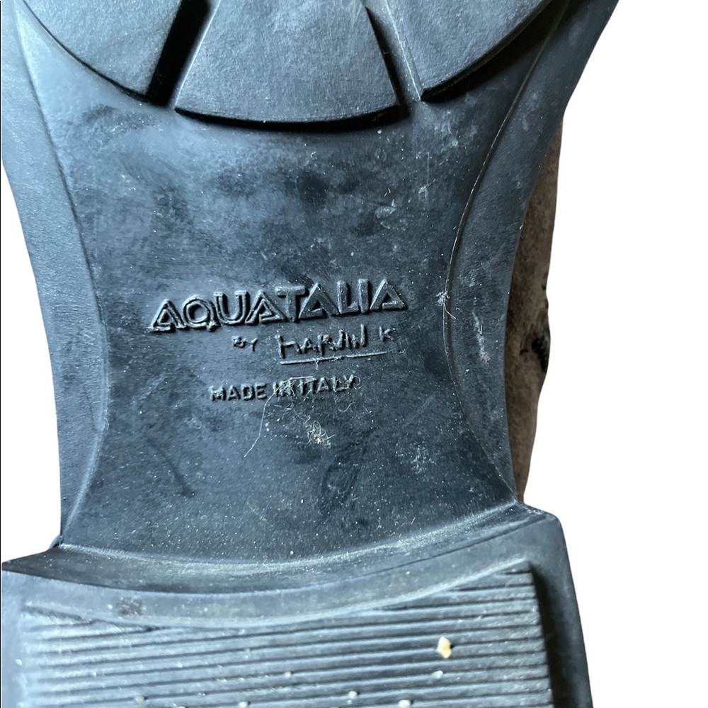 Aquatalia Brown Suede Double Buckle Moto Boots size 10 Made in Italy - Picture 6 of 14